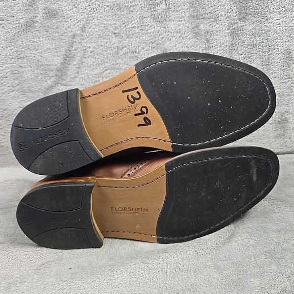 Florsheim Chelsea Brown Leather Wingtip Pull On Ankle Boots Mens Size 8 M - Picture 11 of 12